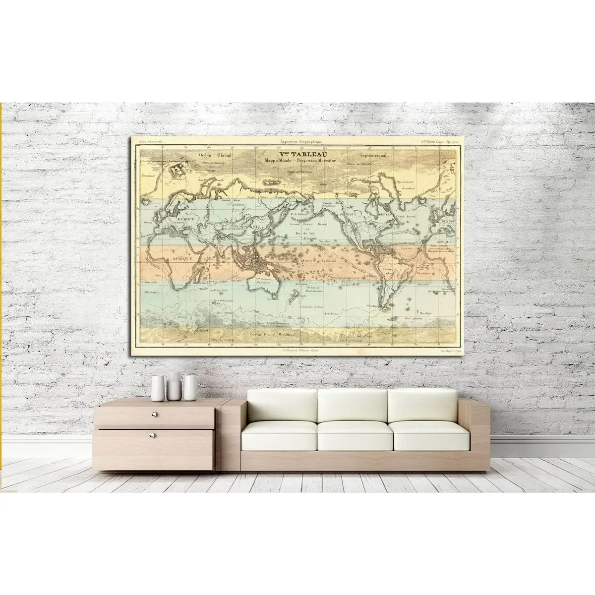Old World Map №1483 Ready To Hang Canvas Print 2