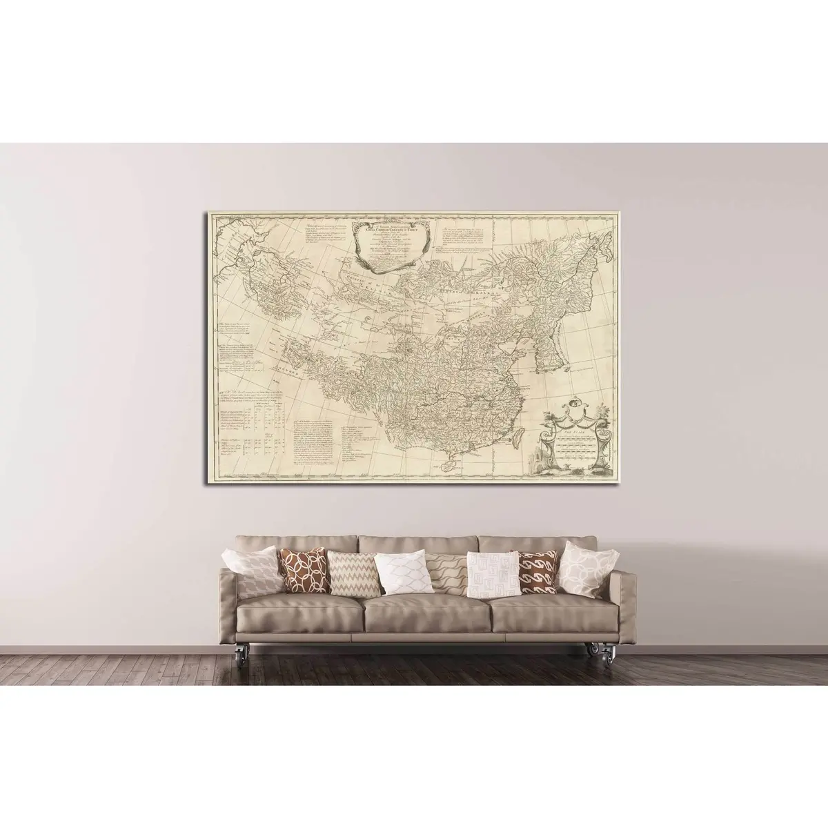 Old World Map №1485 Ready To Hang Canvas Print 2