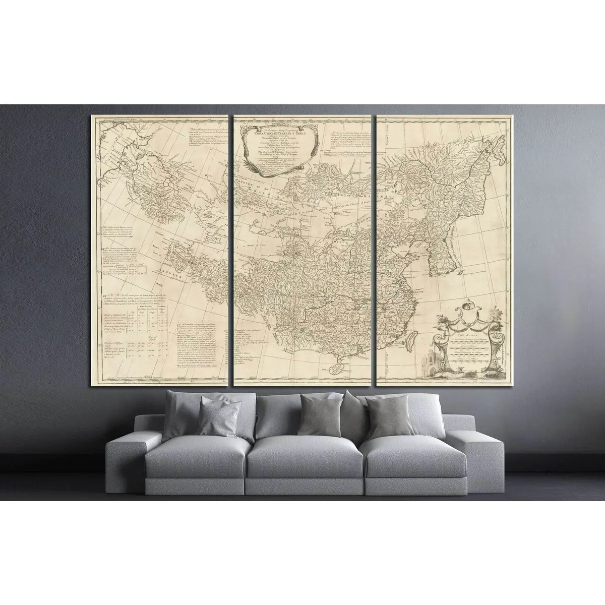 Old World Map №1485 Ready To Hang Canvas Print 5