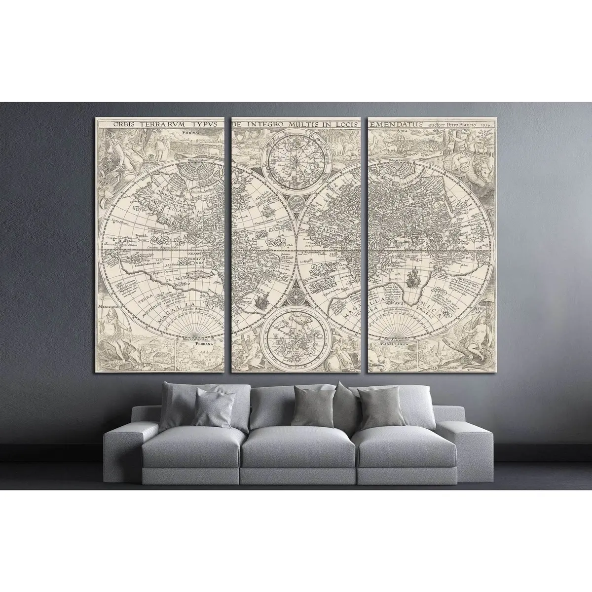 Old World Map №1487 Ready To Hang Canvas Print 5