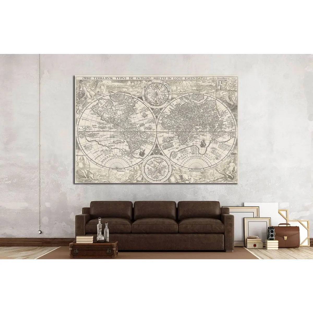 Old World Map №1487 Ready To Hang Canvas Print 3