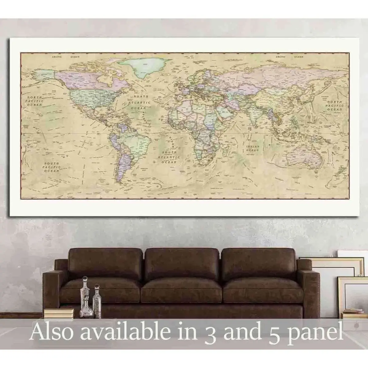 Old World Map №1488 Ready To Hang Canvas Print 1