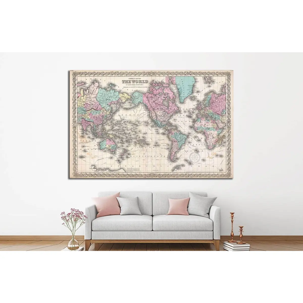 Old World Map №1490 Ready To Hang Canvas Print 2