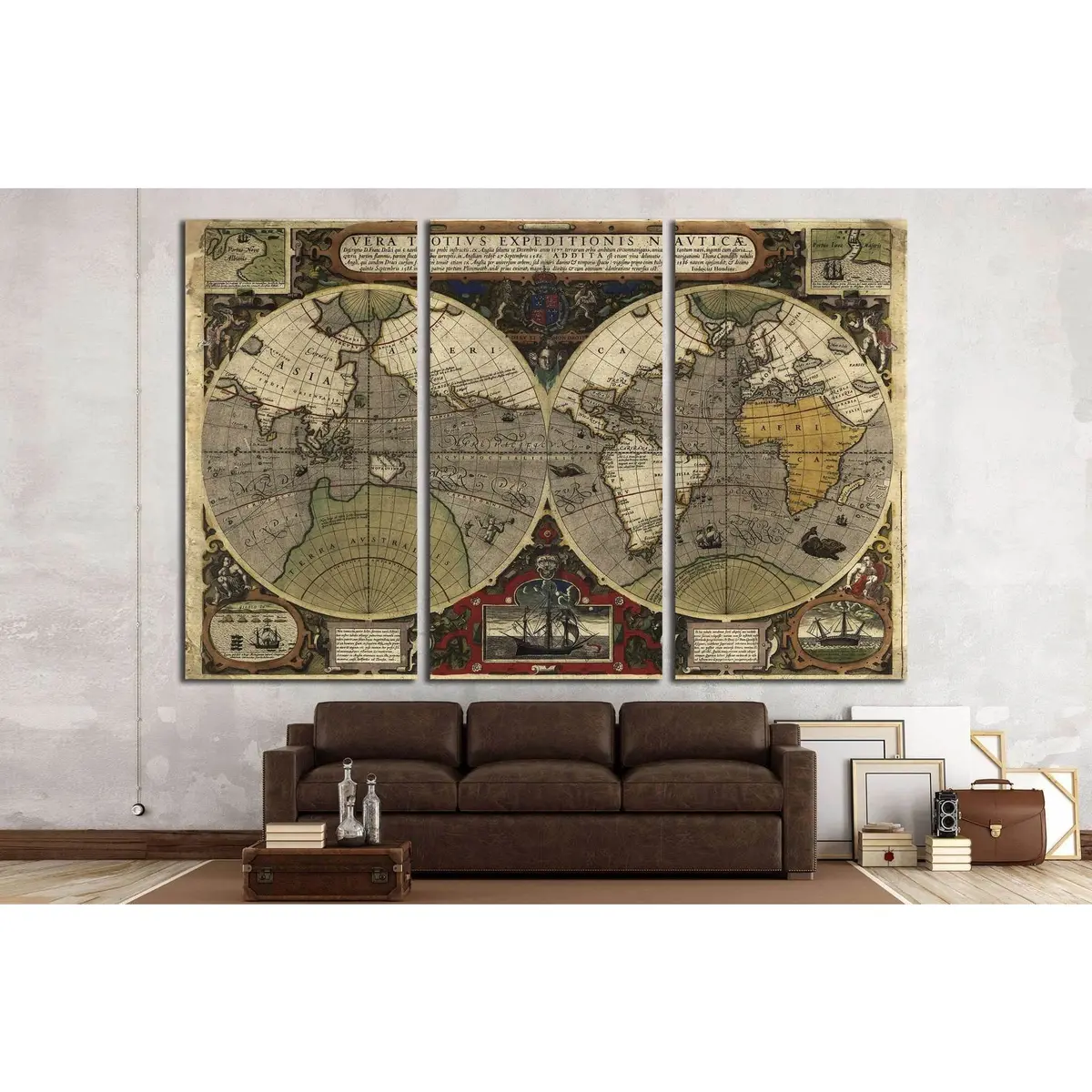Old World Map №1494 Ready To Hang Canvas Print 3