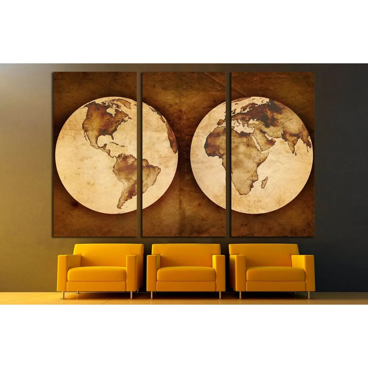 Old World Map №2809 Ready To Hang Canvas Print 5