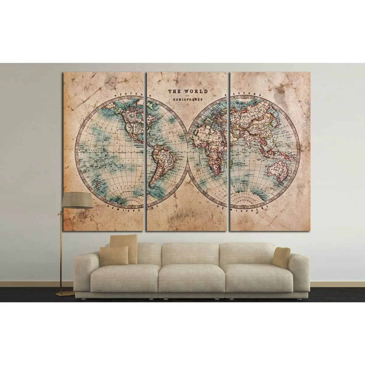 Old World Map №862 Ready To Hang Canvas Print 5