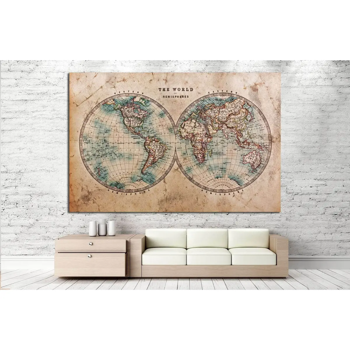 Old World Map №862 Ready To Hang Canvas Print 2
