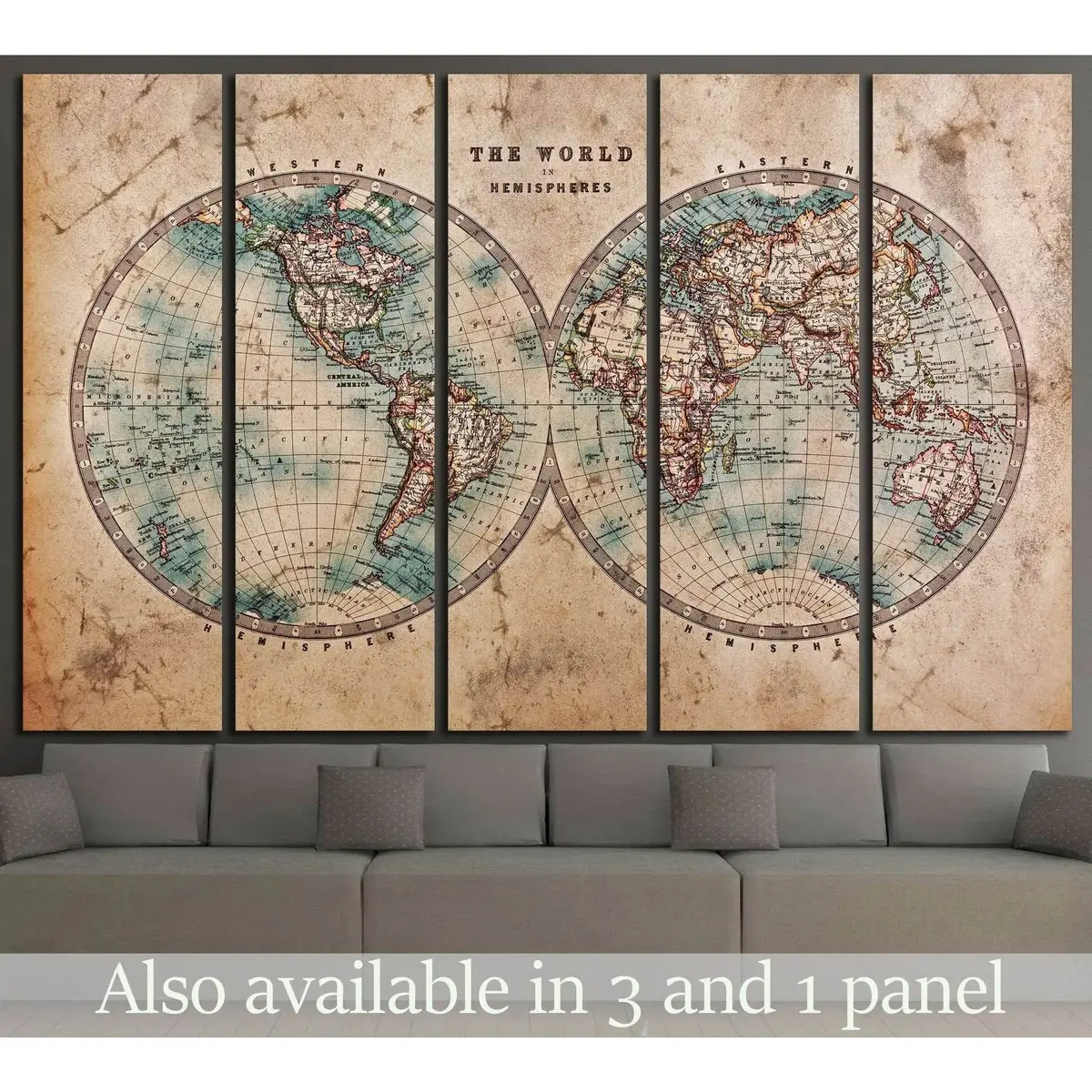 Vintage World Map Canvas Art Print #862