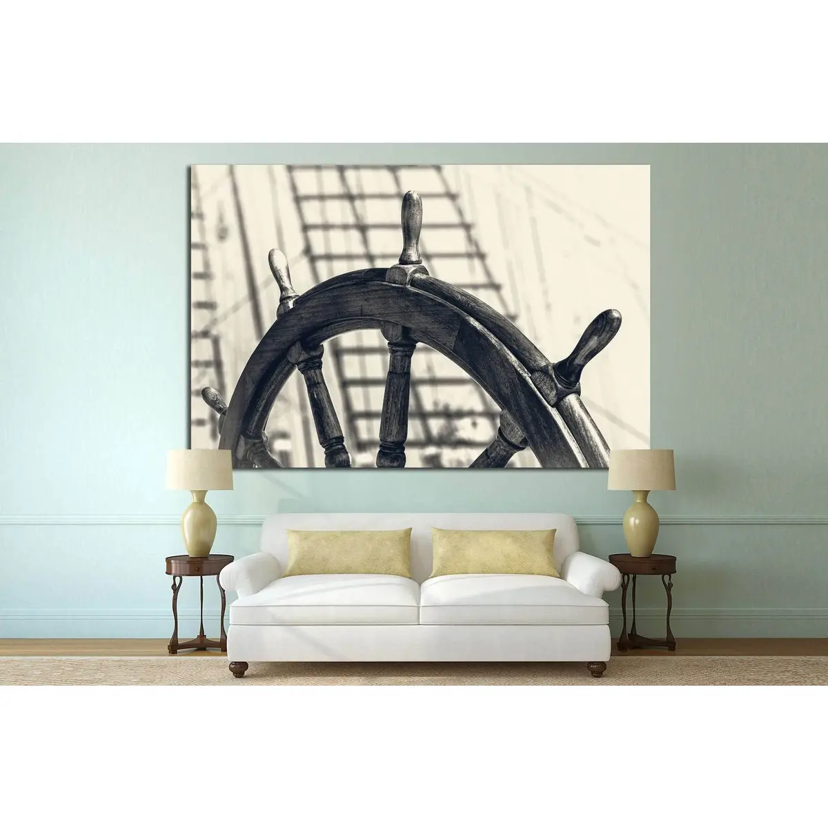 Old Yacht Wheel №215 Ready To Hang Canvas Print 3