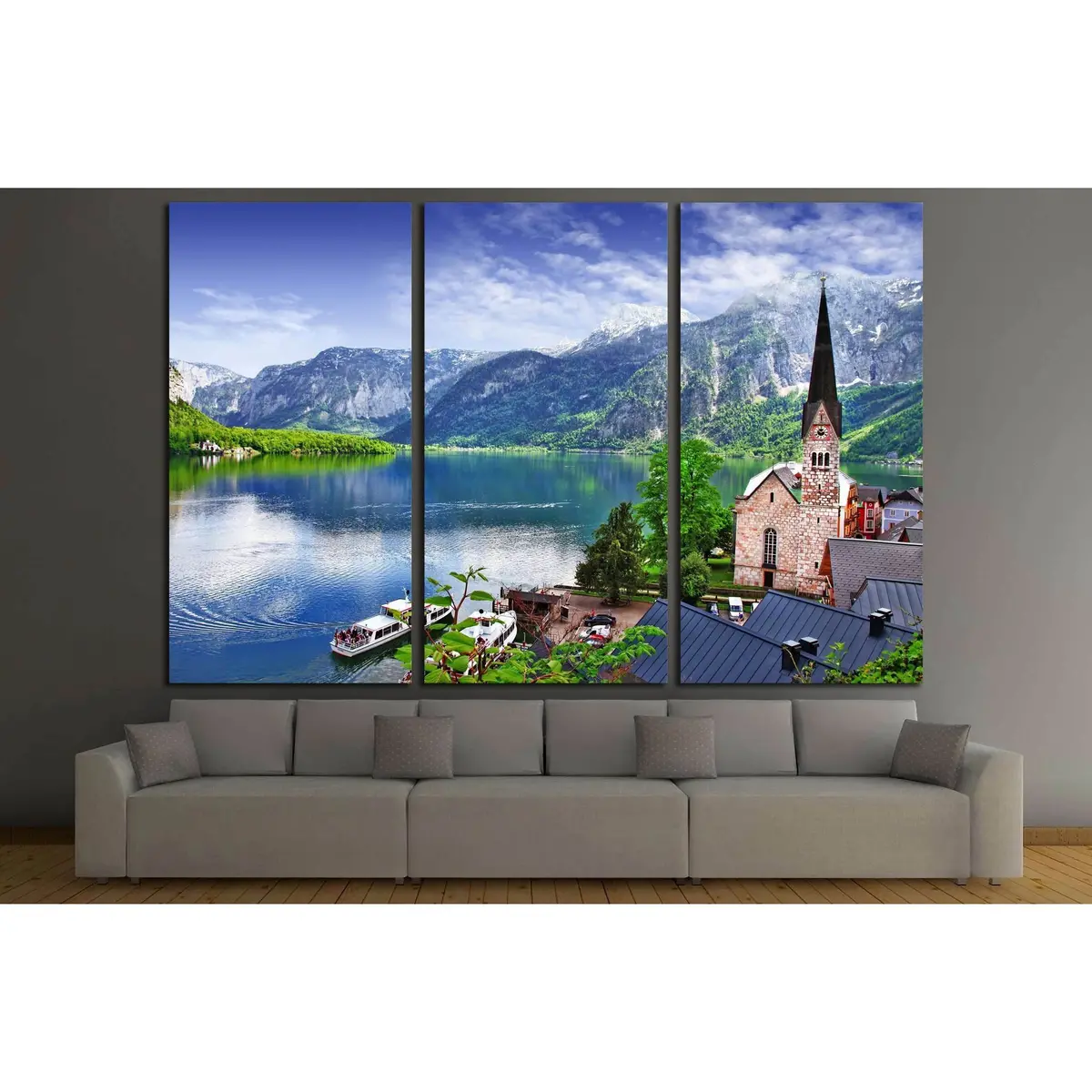 One Of The Most Beautiful Lakes And Villages Of Europe - Hallstatt In Austria №2628 Ready To Hang Canvas Print 5