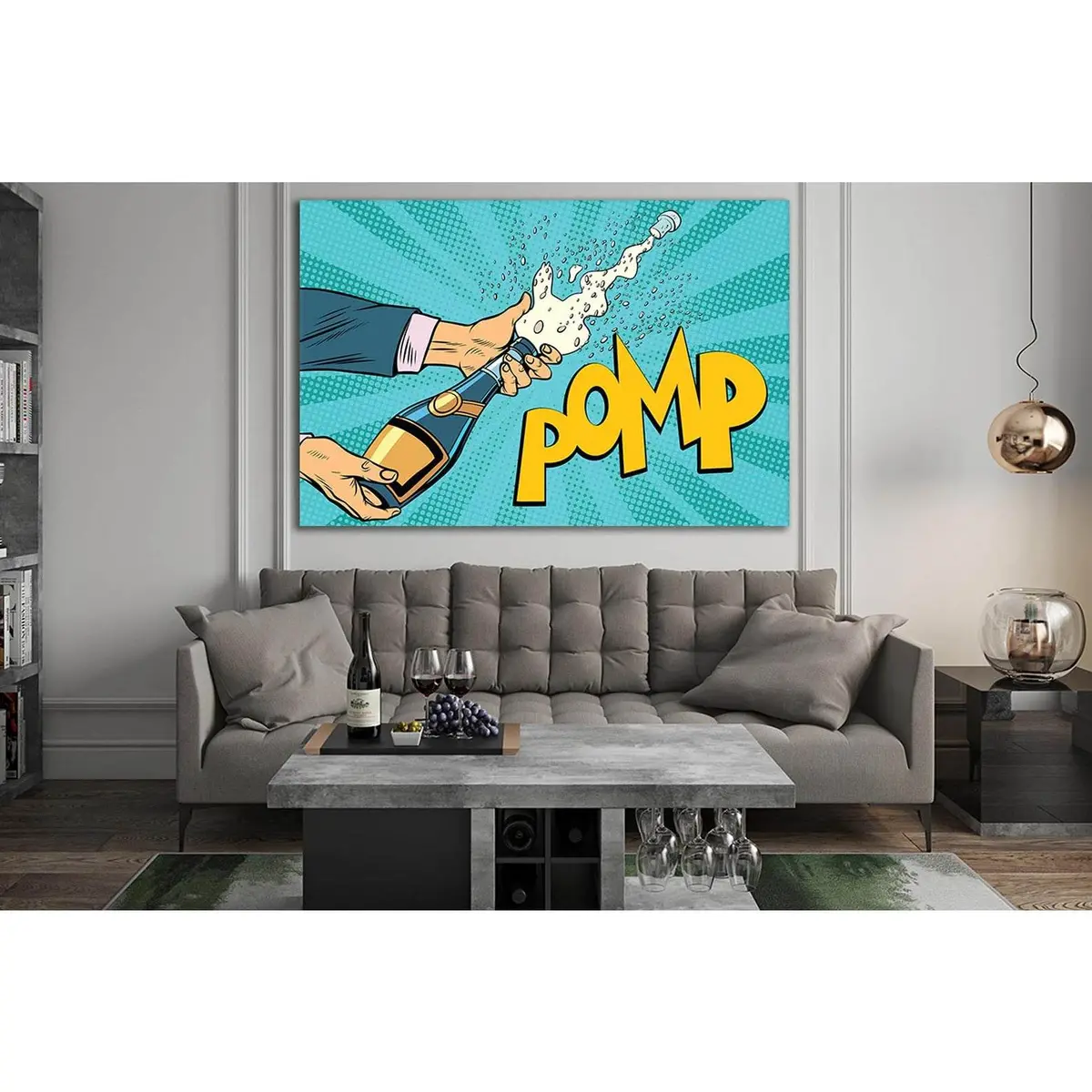 Opening Champagne Bottles Pop Art №Sl534 Ready To Hang Canvas Print 1