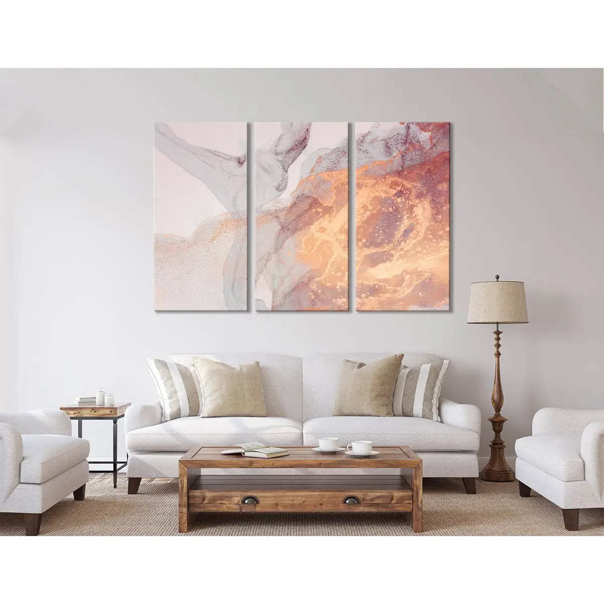 Orange And Gray Trendy Abstract №04419 Ready To Hang Canvas Print 5