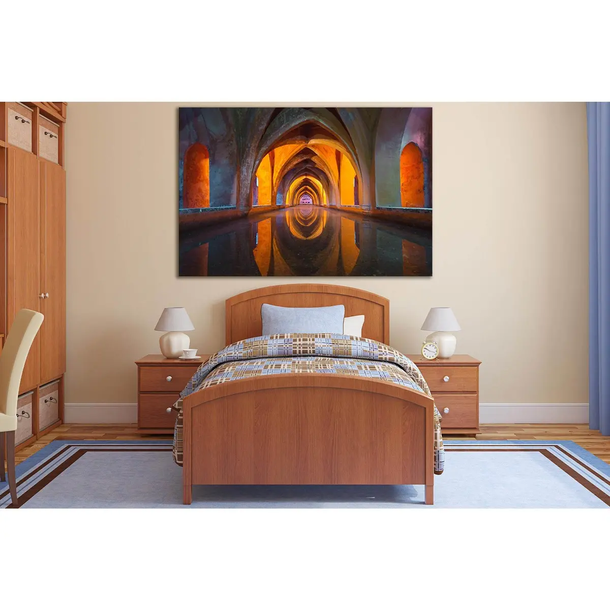 Orange And Gray Tunnel №Sl1361 Ready To Hang Canvas Print 2