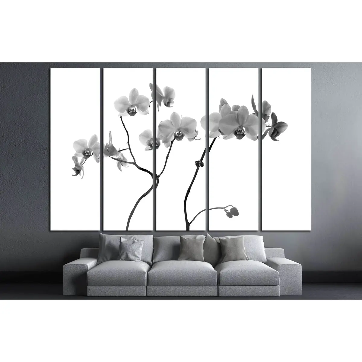 Orchid Flower Closeup on Gray Background #3267 – Ready-to-Hang Canvas Wall Art - Image 3