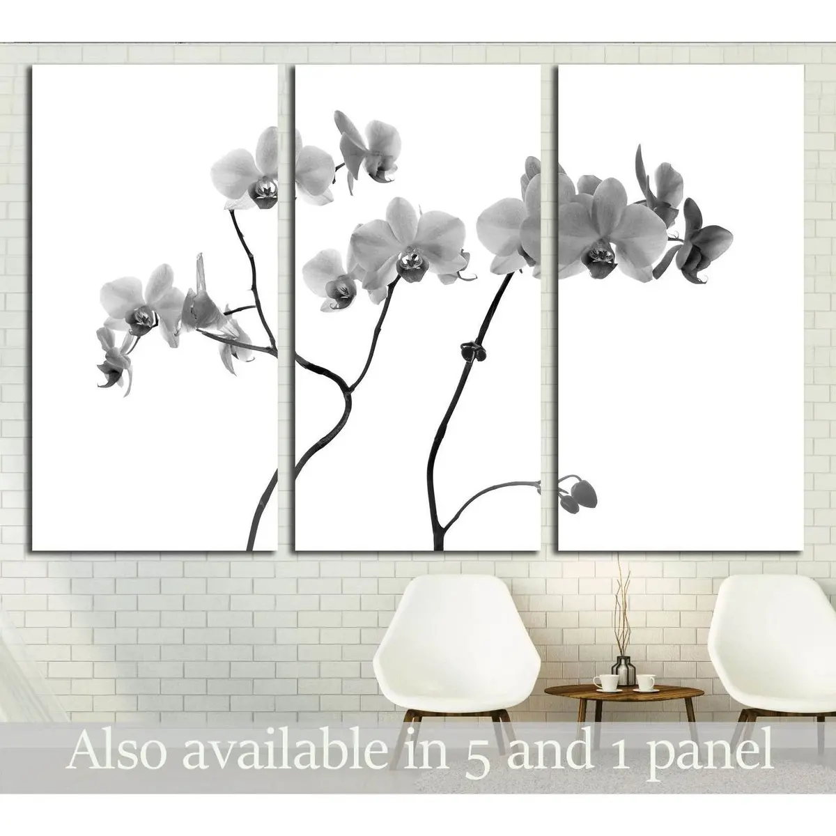 Orchid Flowers Close On Gray Background №3267 Ready To Hang Canvas Print 5