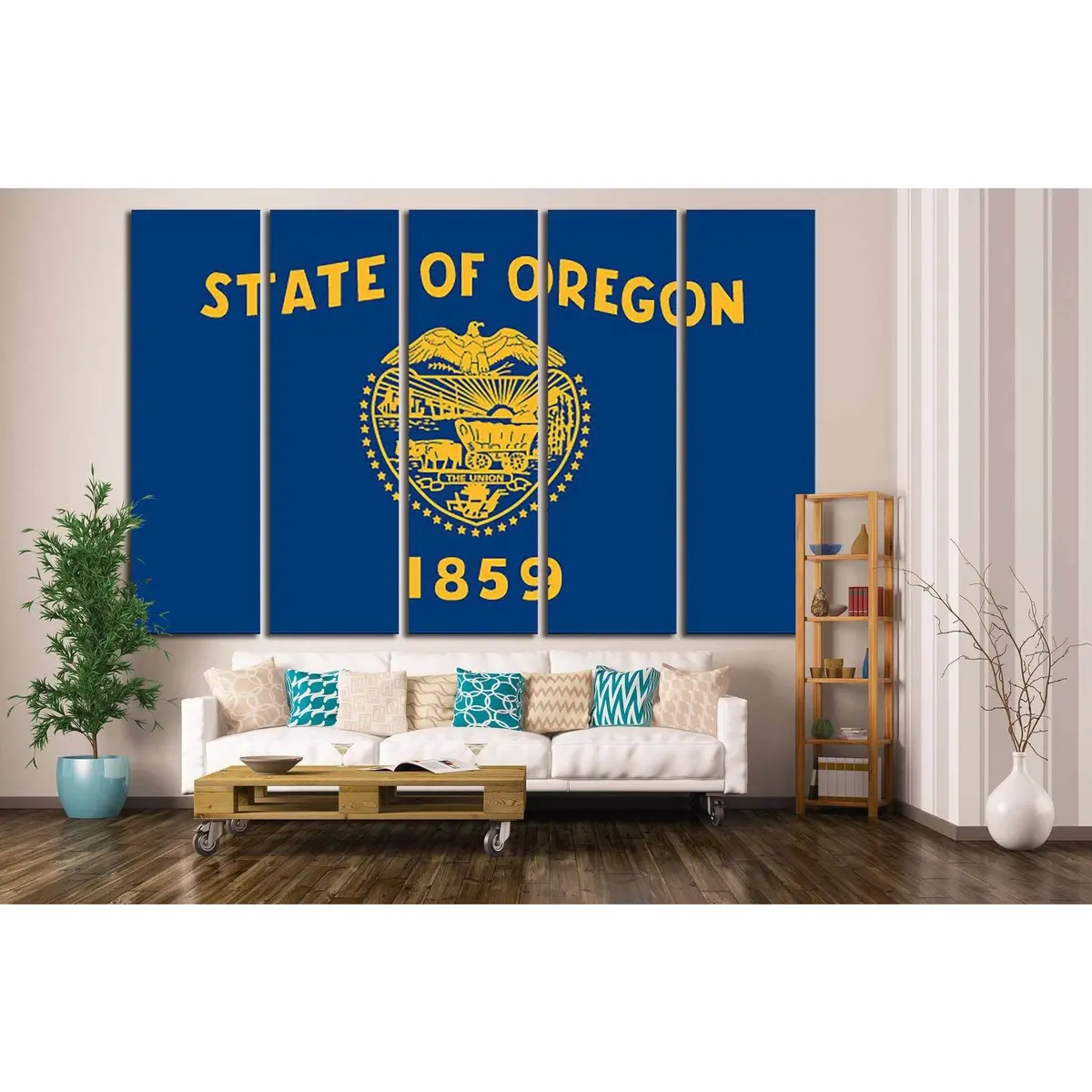 Oregon State Flag №683 Ready To Hang Canvas Print 2