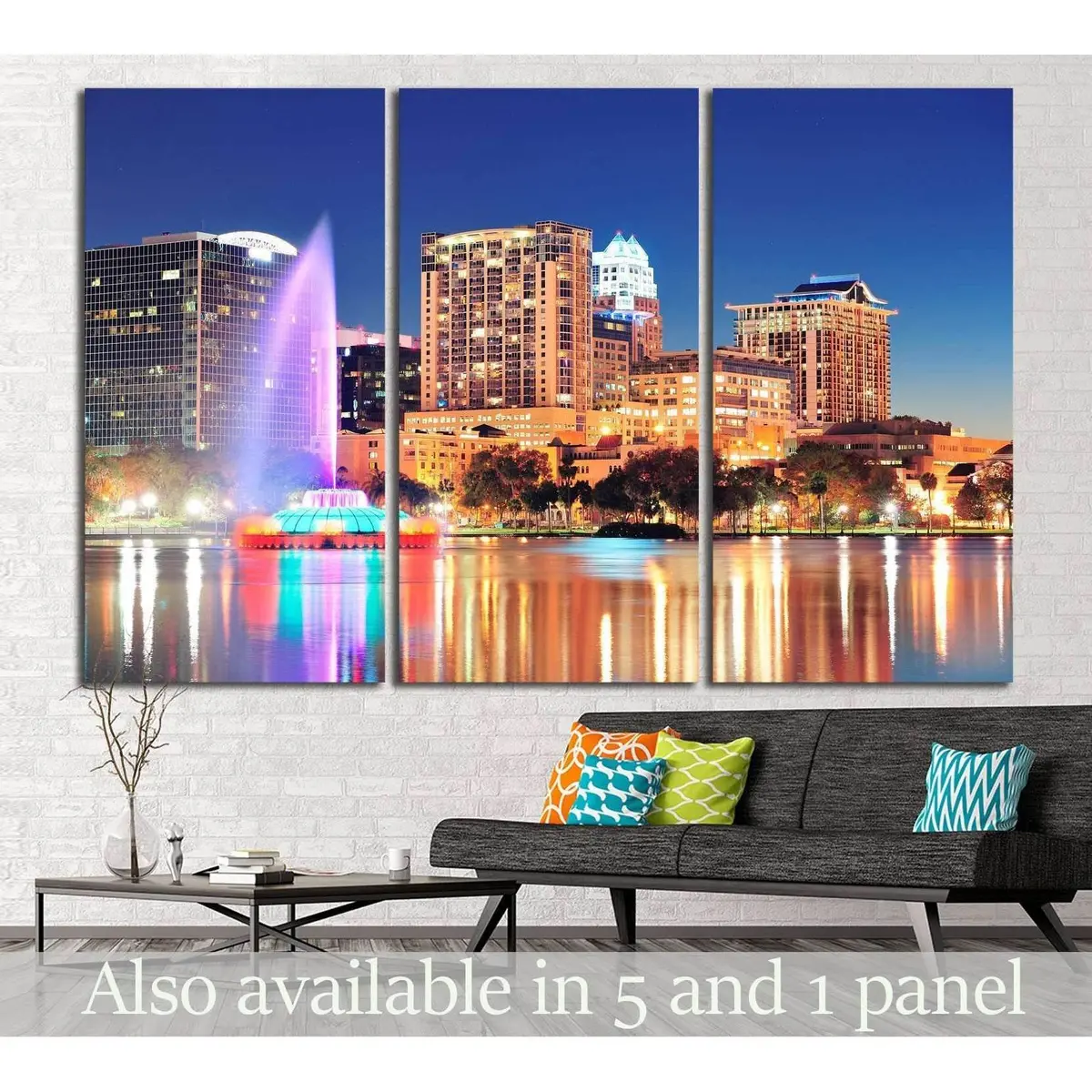 Orlando Downtown Skyline, Lake Eola №1202 Ready To Hang Canvas Print 5