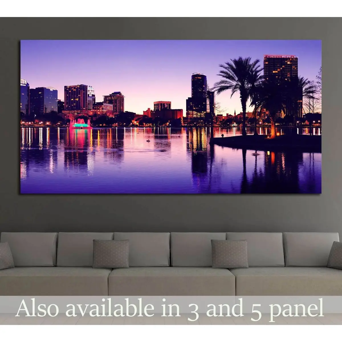 Orlando Downtown Skyline Panorama №1934 Ready To Hang Canvas Print 1