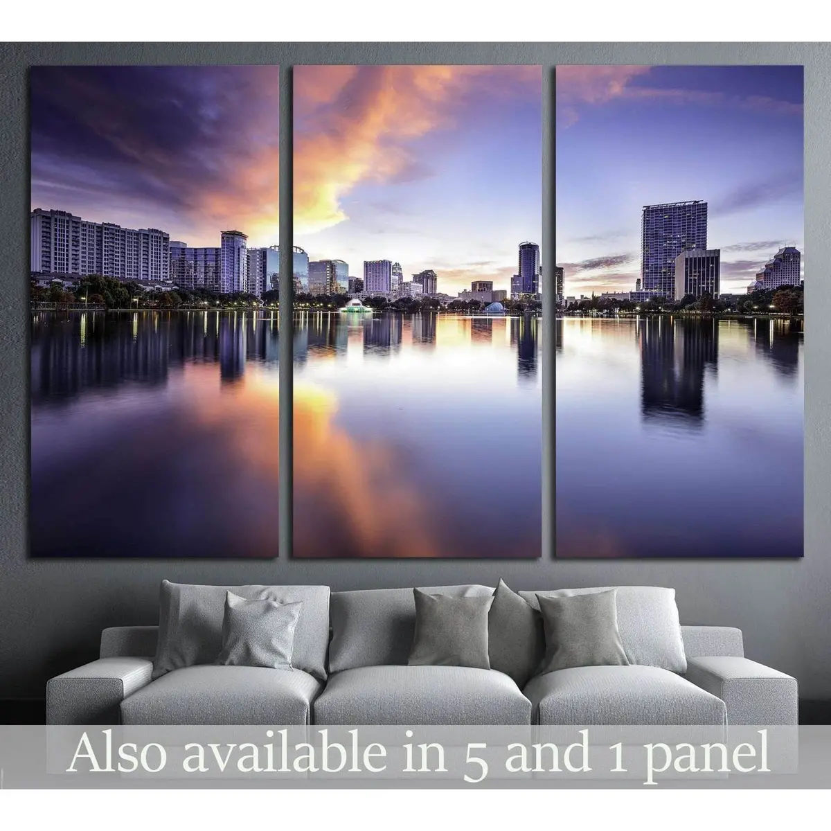Orlando, Florida, Usa Downtown City Skyline At Lake Eola №1939 Ready To Hang Canvas Print 5