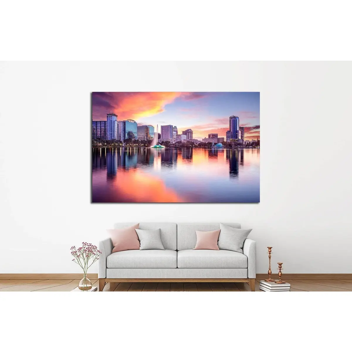 Orlando, Florida, Usa Downtown City Skyline From Eola Park №1691 Ready To Hang Canvas Print 2