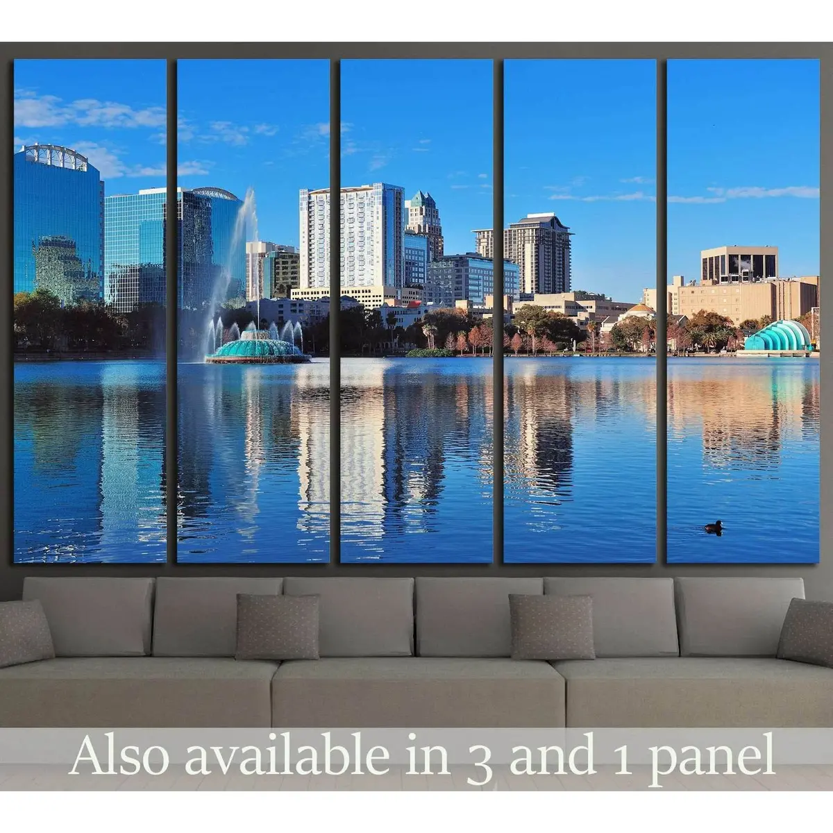Lake Eola Orlando Morning Landscape Canvas Wall Art №1214 – Ready to Hang