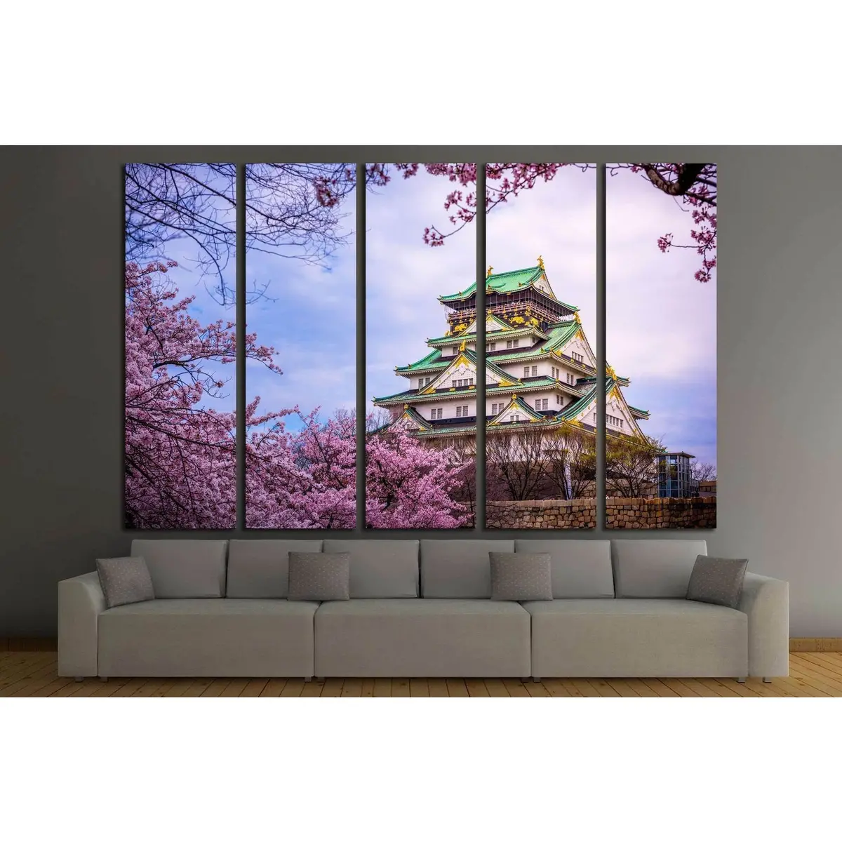 Osaka Castle Cherry Blossom Art Print #1796 – Premium Ready-to-Hang Canvas Wall Decor - Image 3