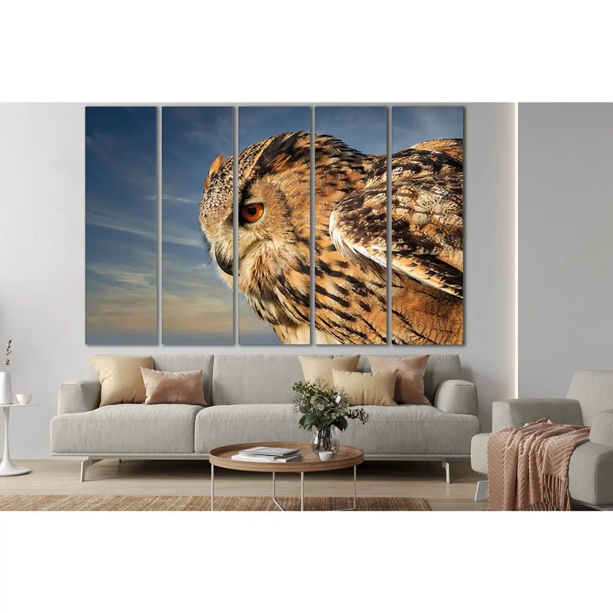 Owl Close-Up SL1027 Canvas Wall Art – Pre-Strung Ready-to-Hang Print - Image 3