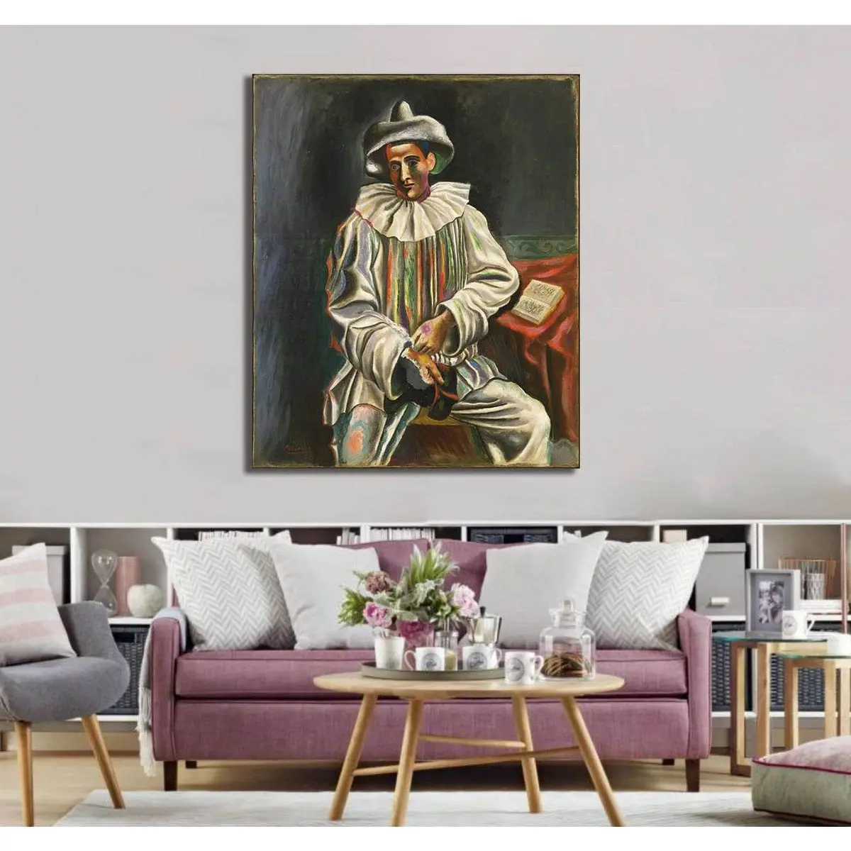 Pablo Picasso, Pierrot - Ready To Hang Canvas Print 3