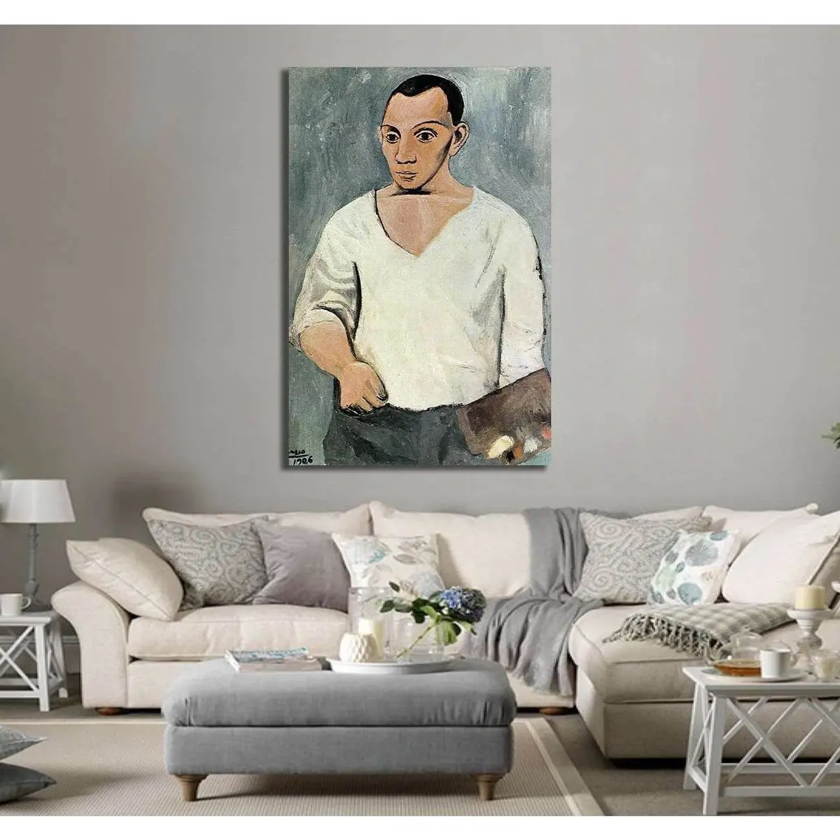 Pablo Picasso, Self-Portrait With Palette - Canvas Print 3
