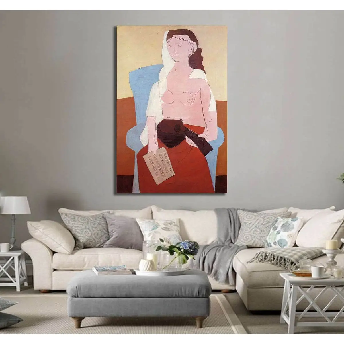 Pablo Picasso, Woman With A Mandolin - Canvas Print 2