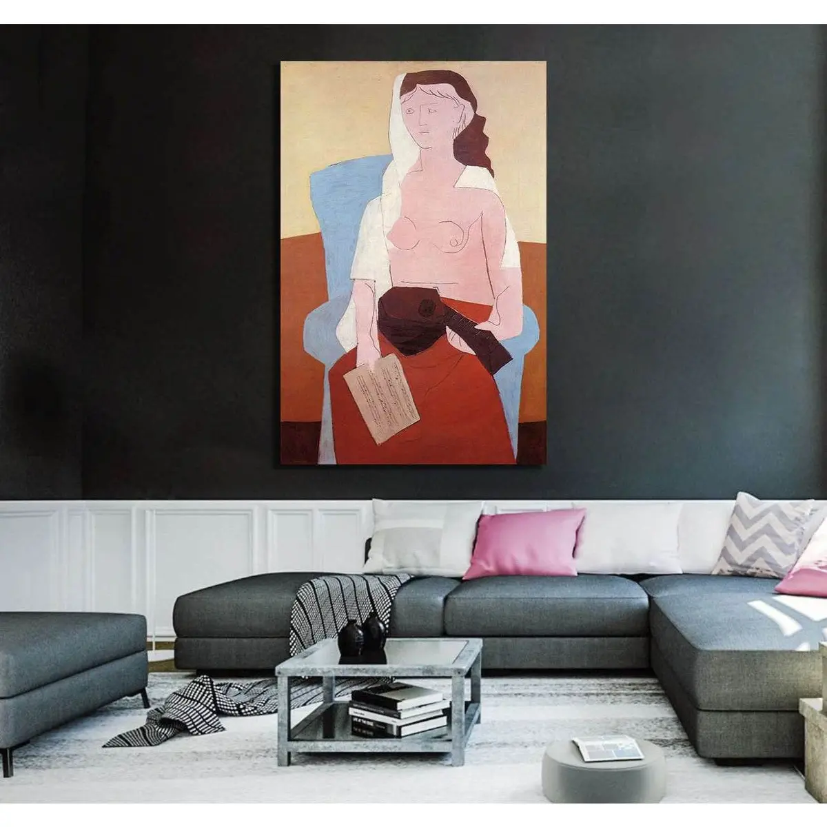 Pablo Picasso, Woman With A Mandolin - Canvas Print 3