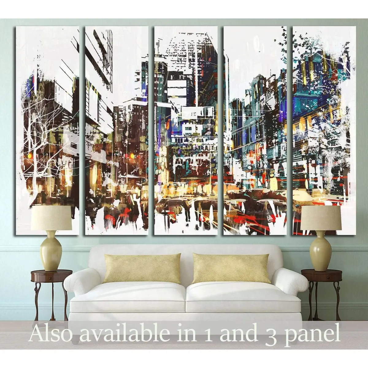 Contemporary Cityscape Canvas Art Print №534 – Ready-to-Hang Premium Wall Decor