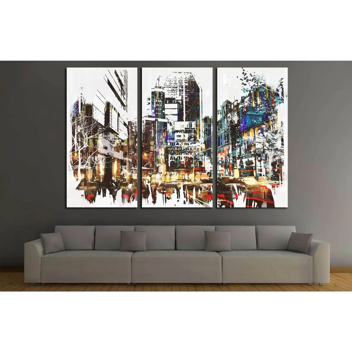 Painted City №534 Ready To Hang Canvas Print 5
