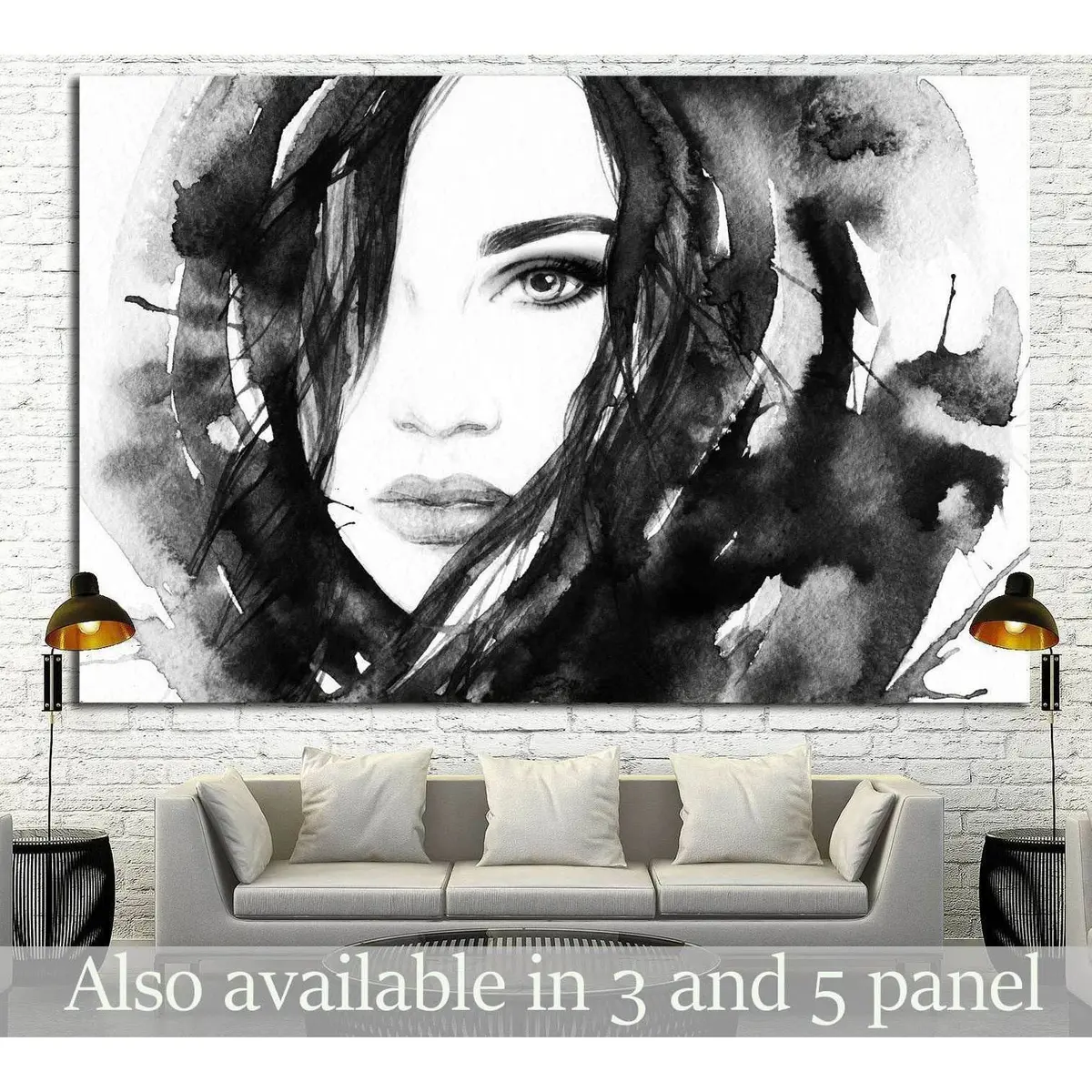 Painted Girl №721 Ready To Hang Canvas Print 1
