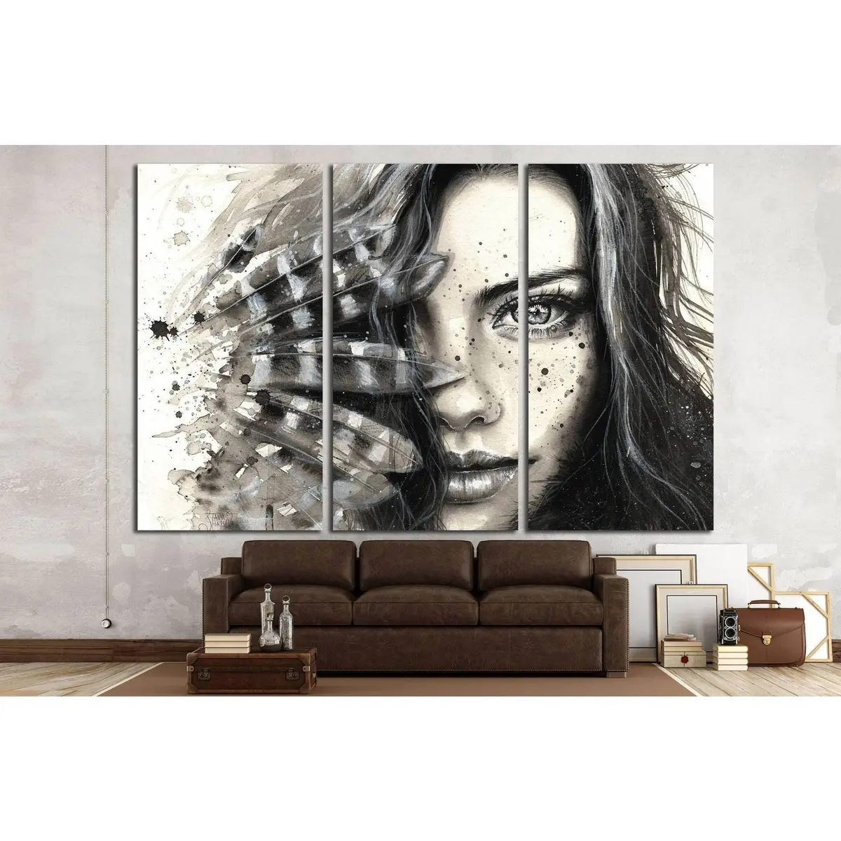 Painted Girl №722 Ready To Hang Canvas Print 5