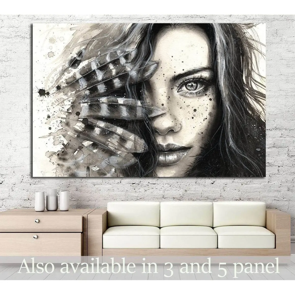 Painted Girl №722 Ready To Hang Canvas Print 1