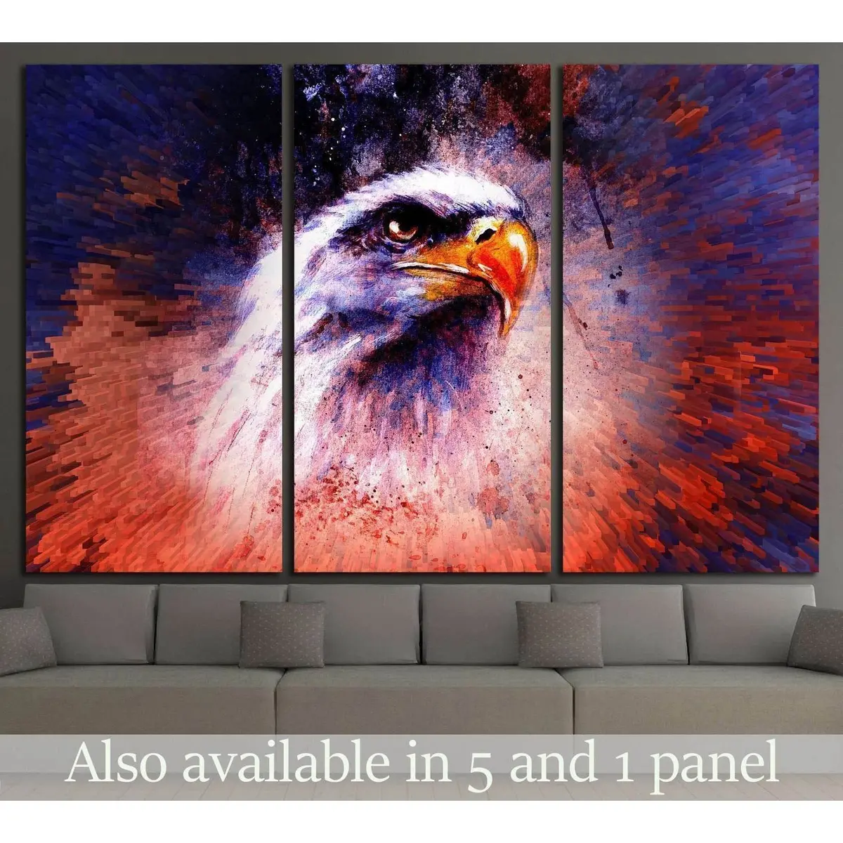 Painting Of Eagle On An Abstract Background №1418 Ready To Hang Canvas Print 5