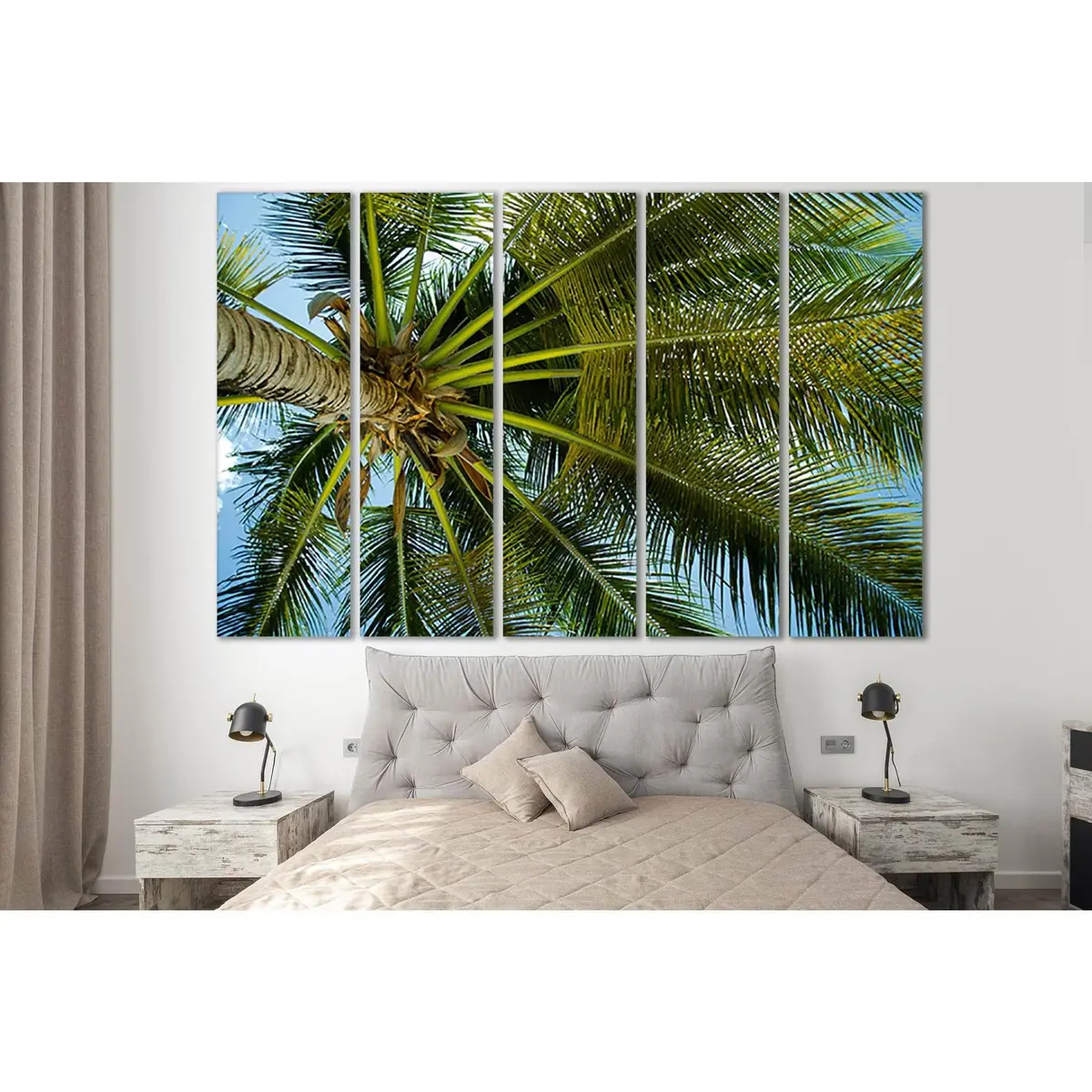Palm Tree Top and Bottom View Canvas Wall Art Print SL1062 - Image 3