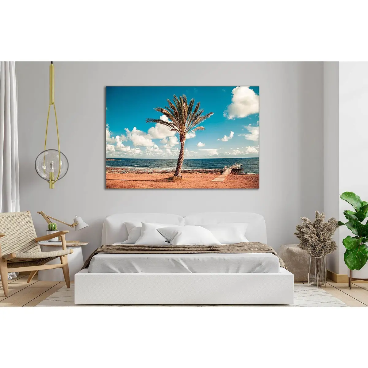 Palm Tree Near Dock №Sl90 Ready To Hang Canvas Print 2