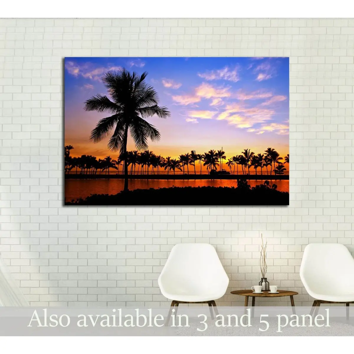 Palm Tree Silhouettes In Hawaii №2698 Ready To Hang Canvas Print 1