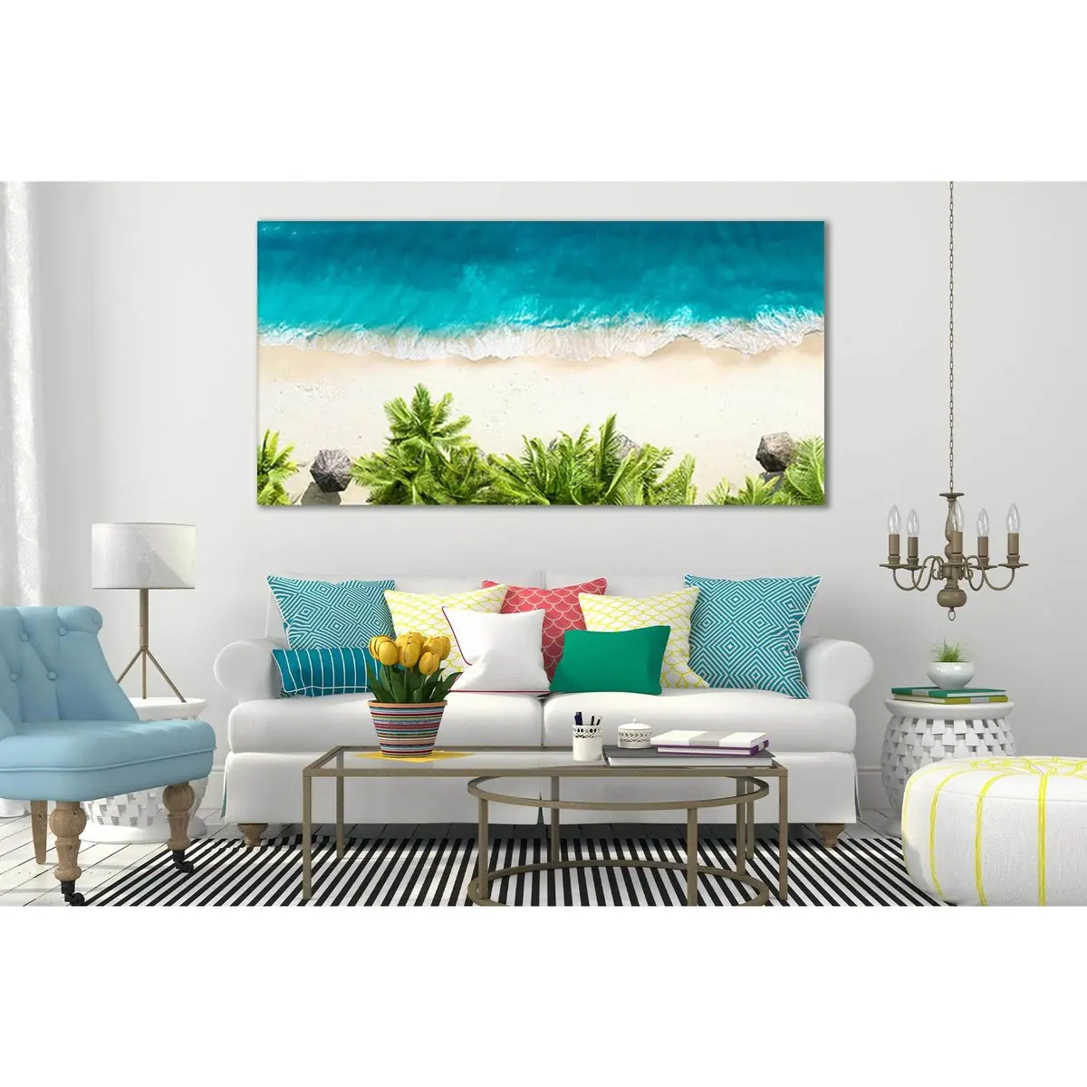 Palm Trees And Ocean №Sl63 Ready To Hang Canvas Print 1