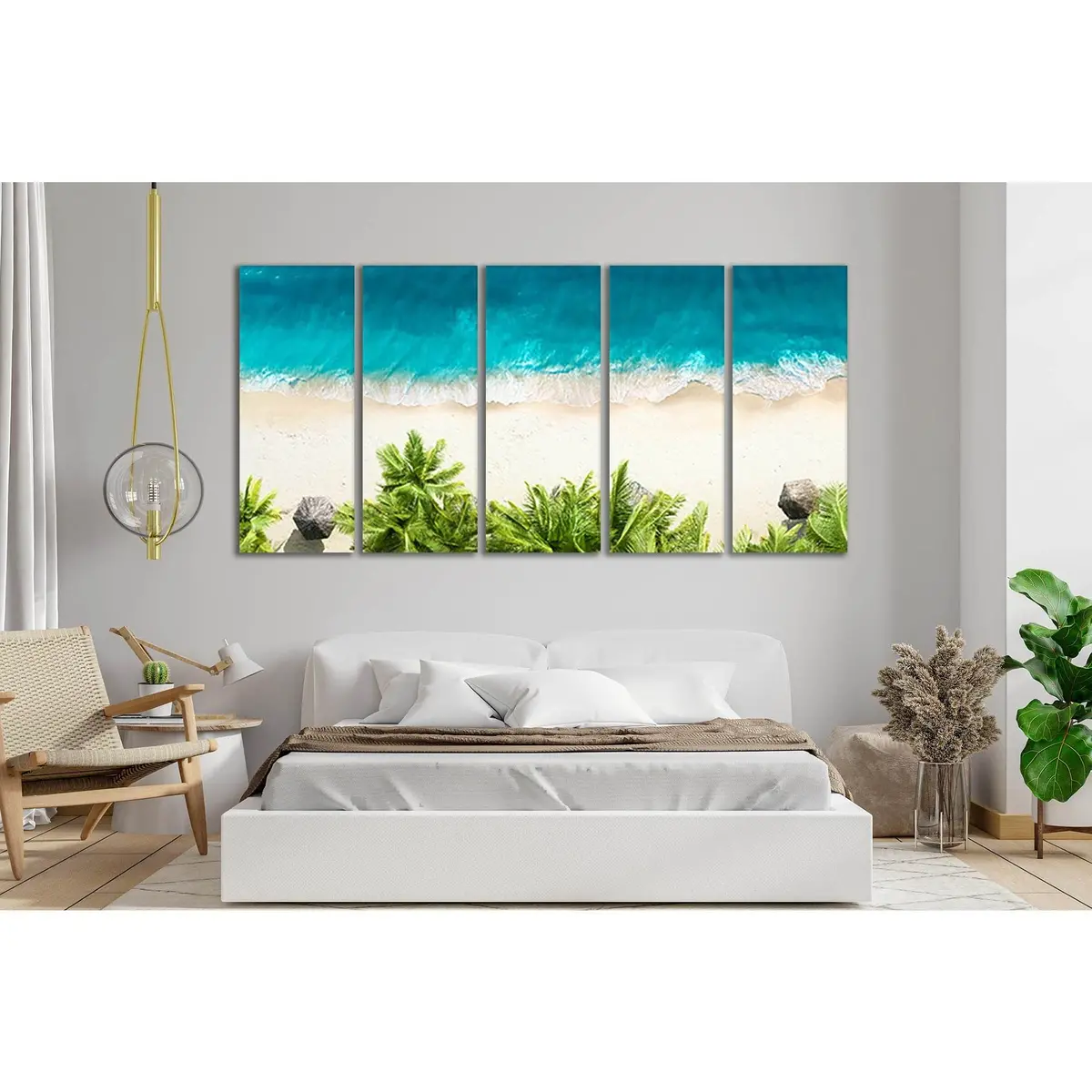 Tropical Palm Tree & Ocean Canvas Wall Art – Ready-to-Hang Print SL63 - Image 3