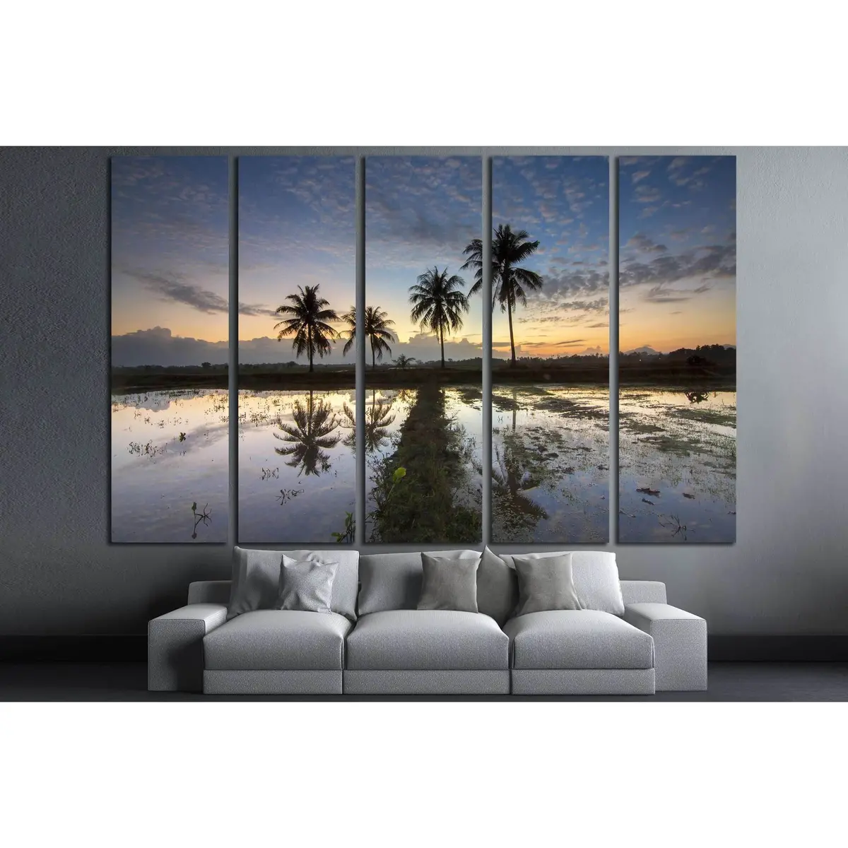 Sunset Palm Tree Canvas Art – Soft-Focus Long Exposure Wall Decor - Image 3