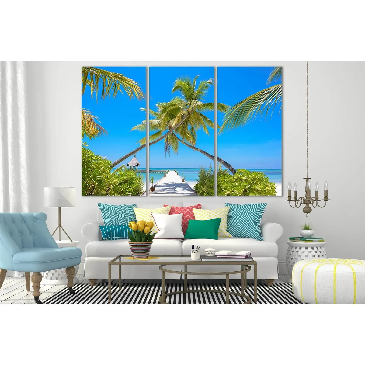 Palm Trees Wonderful Maldives №Sl160 Ready To Hang Canvas Print 5