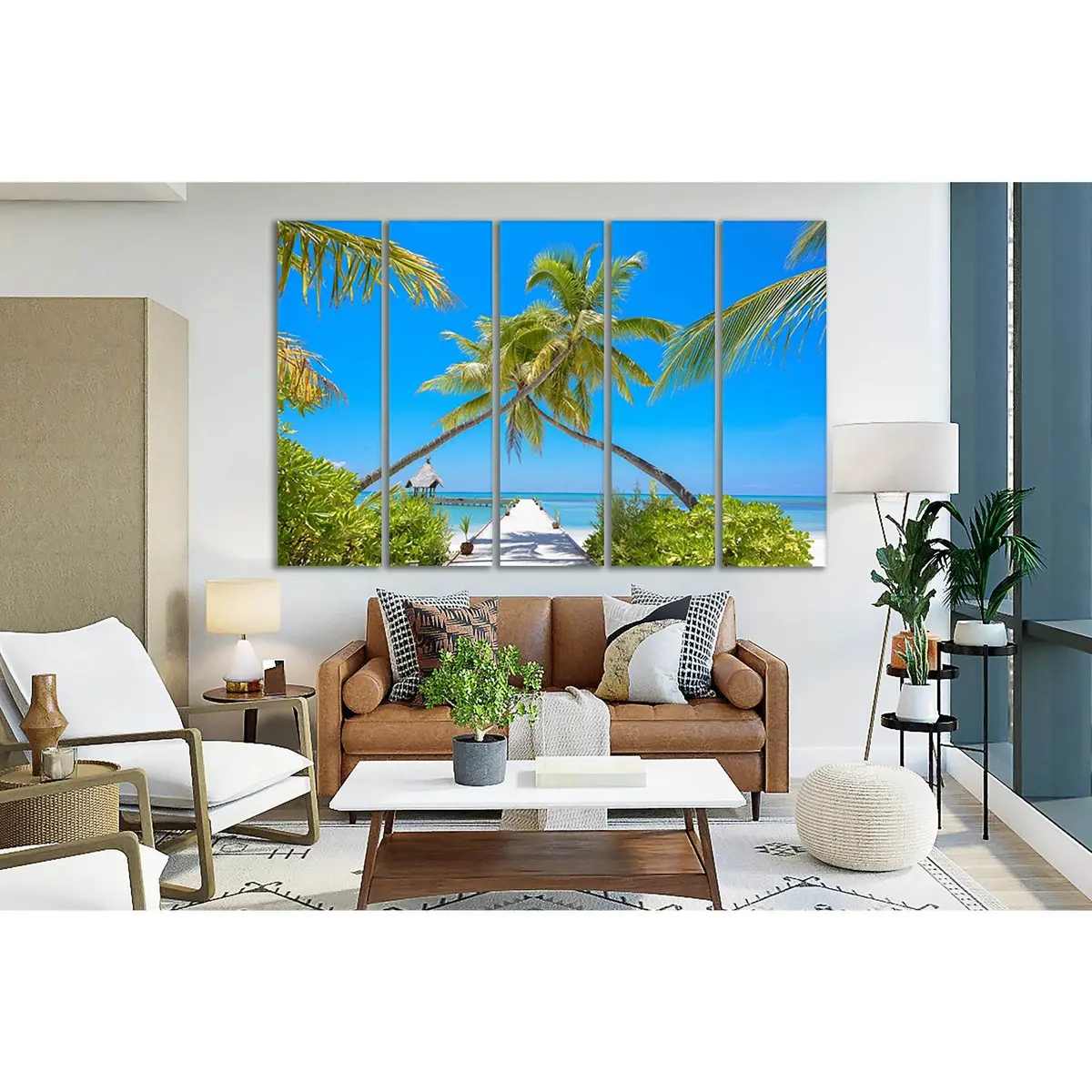 Maldives Palm Trees Canvas Wall Art №SL160 – Premium Ready-to-Hang Print - Image 3