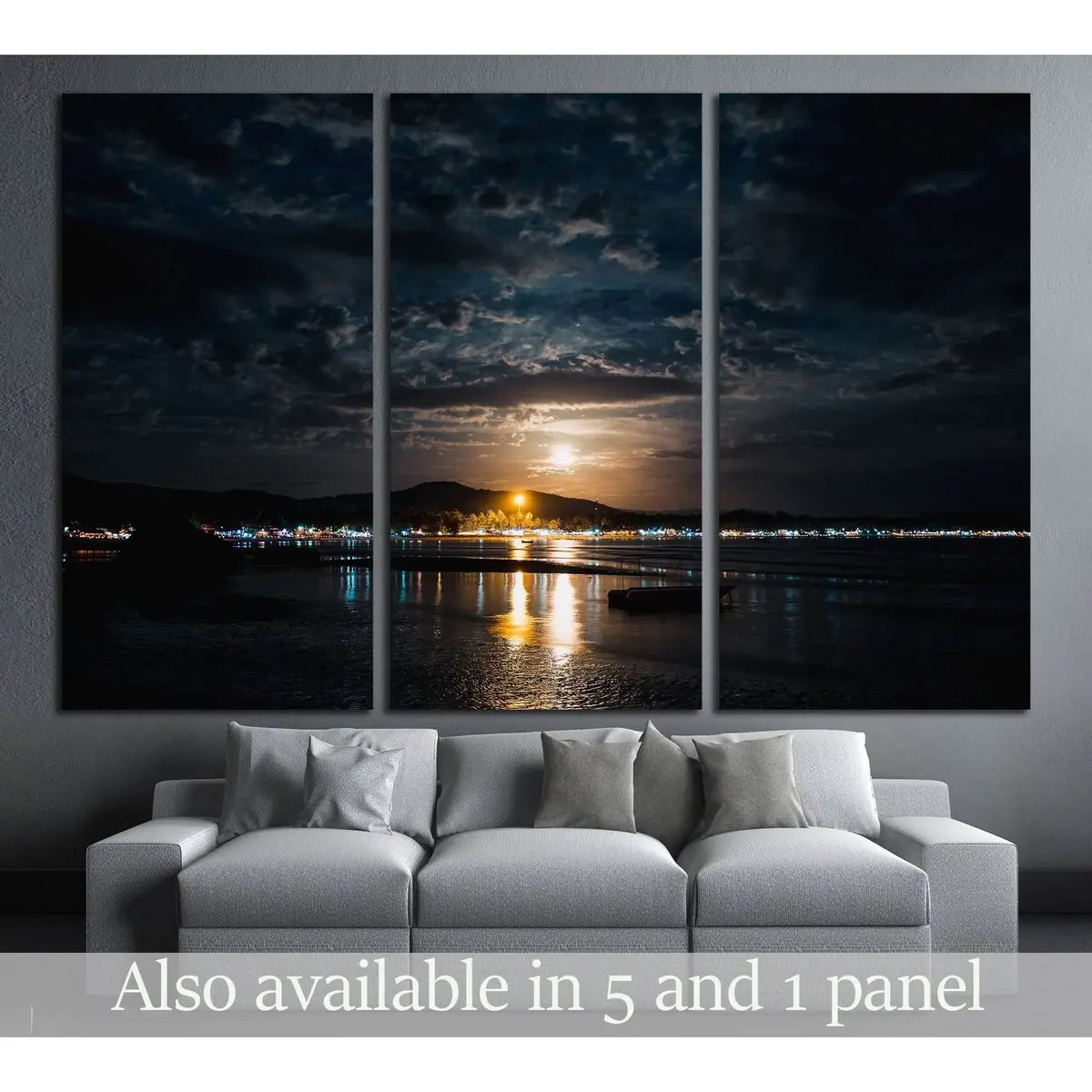 Palolem Beach. Night Landscape.Goa,India. №3055 Ready To Hang Canvas Print 5