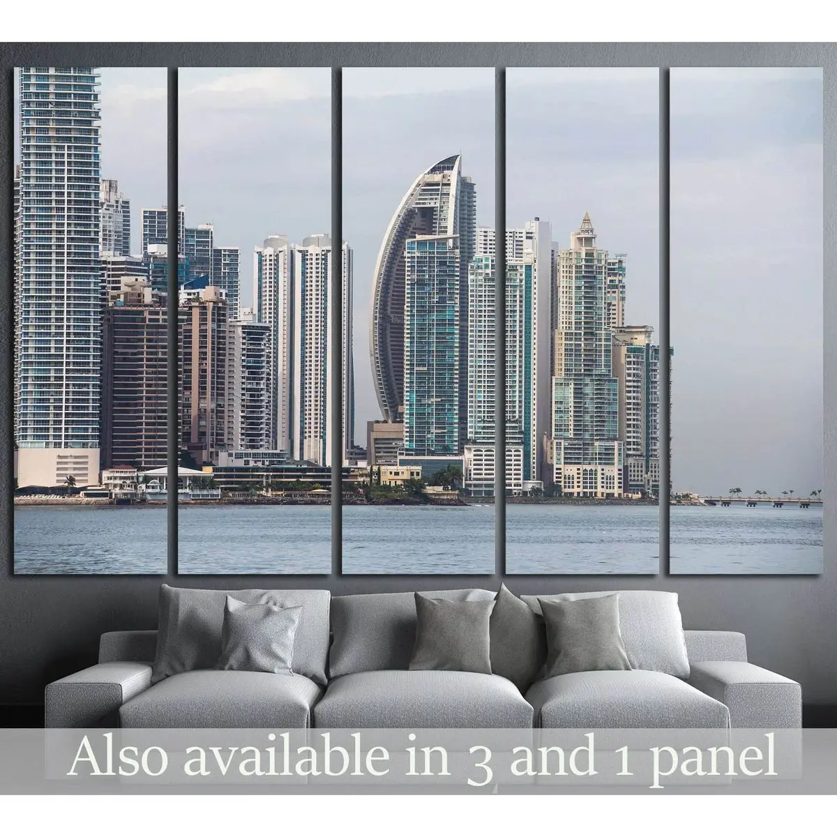 Panama City Skyline, Seen From Casco Viejo №1532 Ready To Hang Canvas Print 5