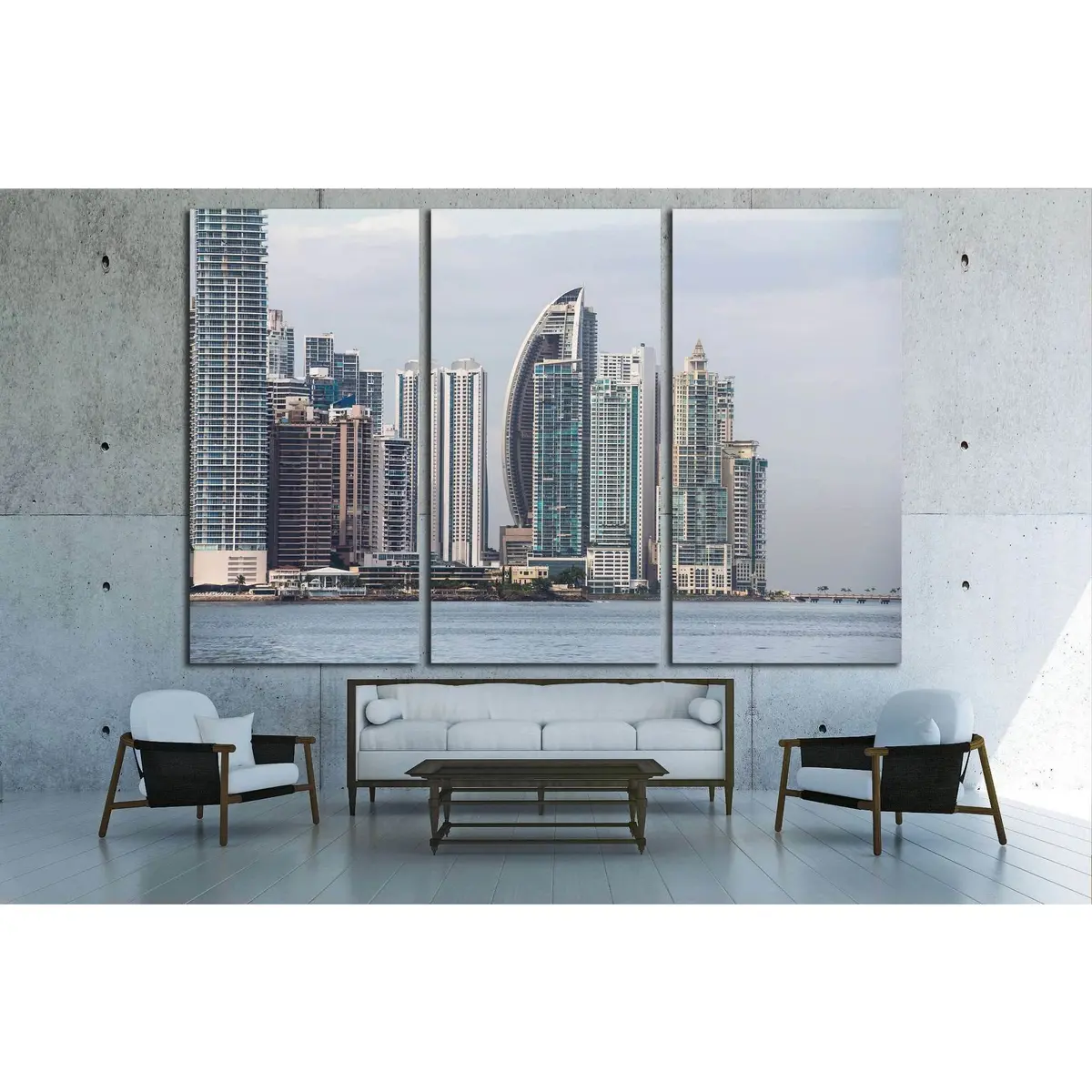 Panama City Skyline, Seen From Casco Viejo №1532 Ready To Hang Canvas Print 3