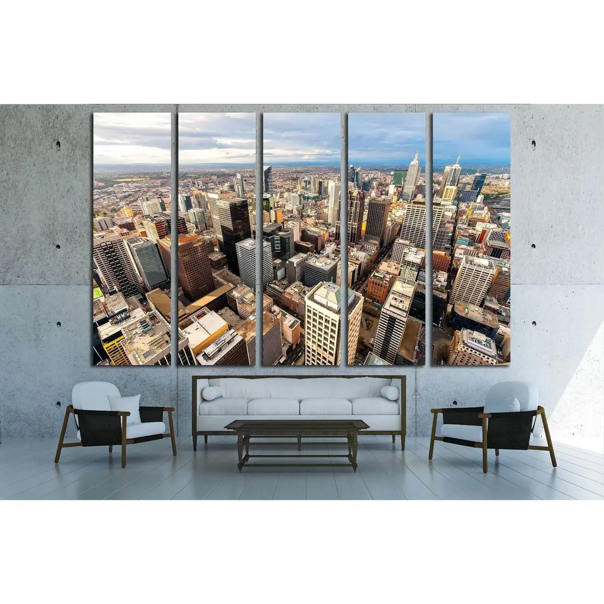 Melbourne City Panorama Canvas Art Print – Ready-to-Hang Wall Decor, Australia #2291 - Image 3