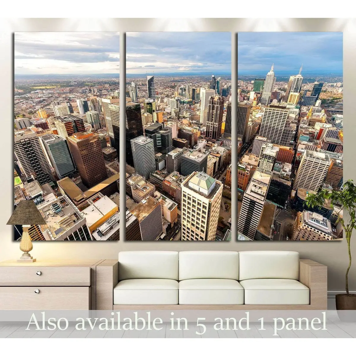 Panorama Of Melbourne's City Cente, Australia №2291 Ready To Hang Canvas Print 5